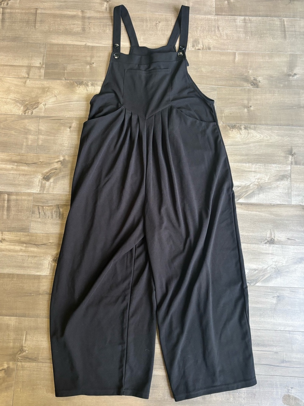 Halara Wide Leg Pleated Overalls Jumpsuit Black XL Petite